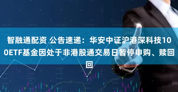 智融通配资 公告速递：华安中证沪港深科技100ETF基金因处于非港股通交易日暂停申购、赎回