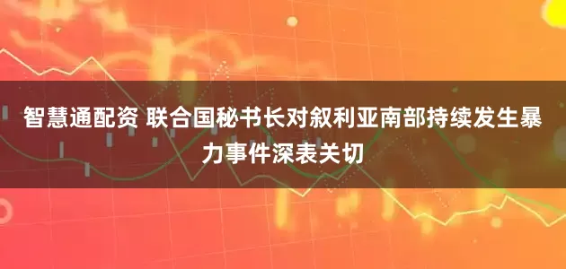 智慧通配资 联合国秘书长对叙利亚南部持续发生暴力事件深表关切